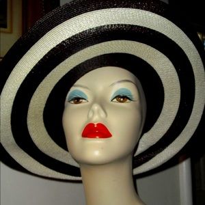 RARE Elsa Schiaparelli Straw Hat 2 Tone Brown and Cream Gala Vogue Magazine 2012